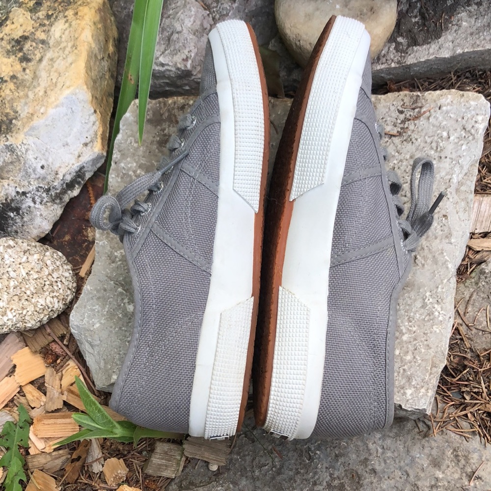 Cotton Superga Tennis Shoe-Euro Sz 39.5-Gray/White-EUC - Picture 5 of 16